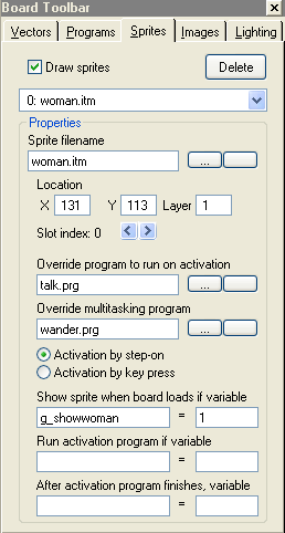 Sprite tab