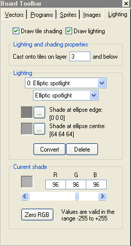 Lighting tab