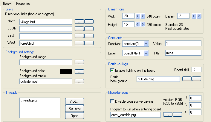 Properties tab