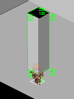 In front, frame intersect