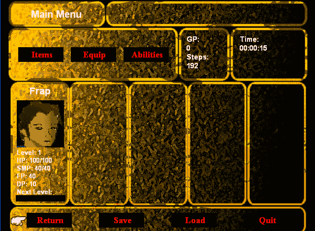 Main Menu Screen